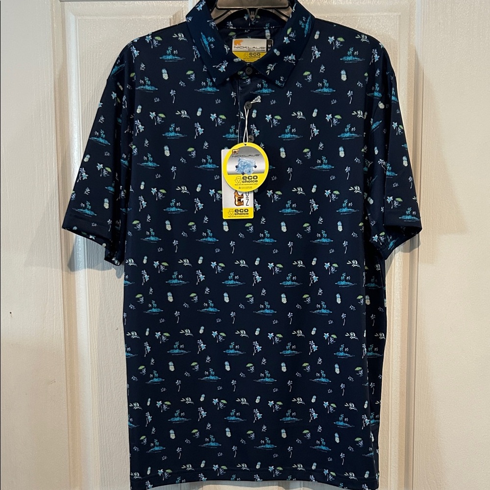 Nicklaus Eco Choice Navy/Lime/Blue Paradise Polo